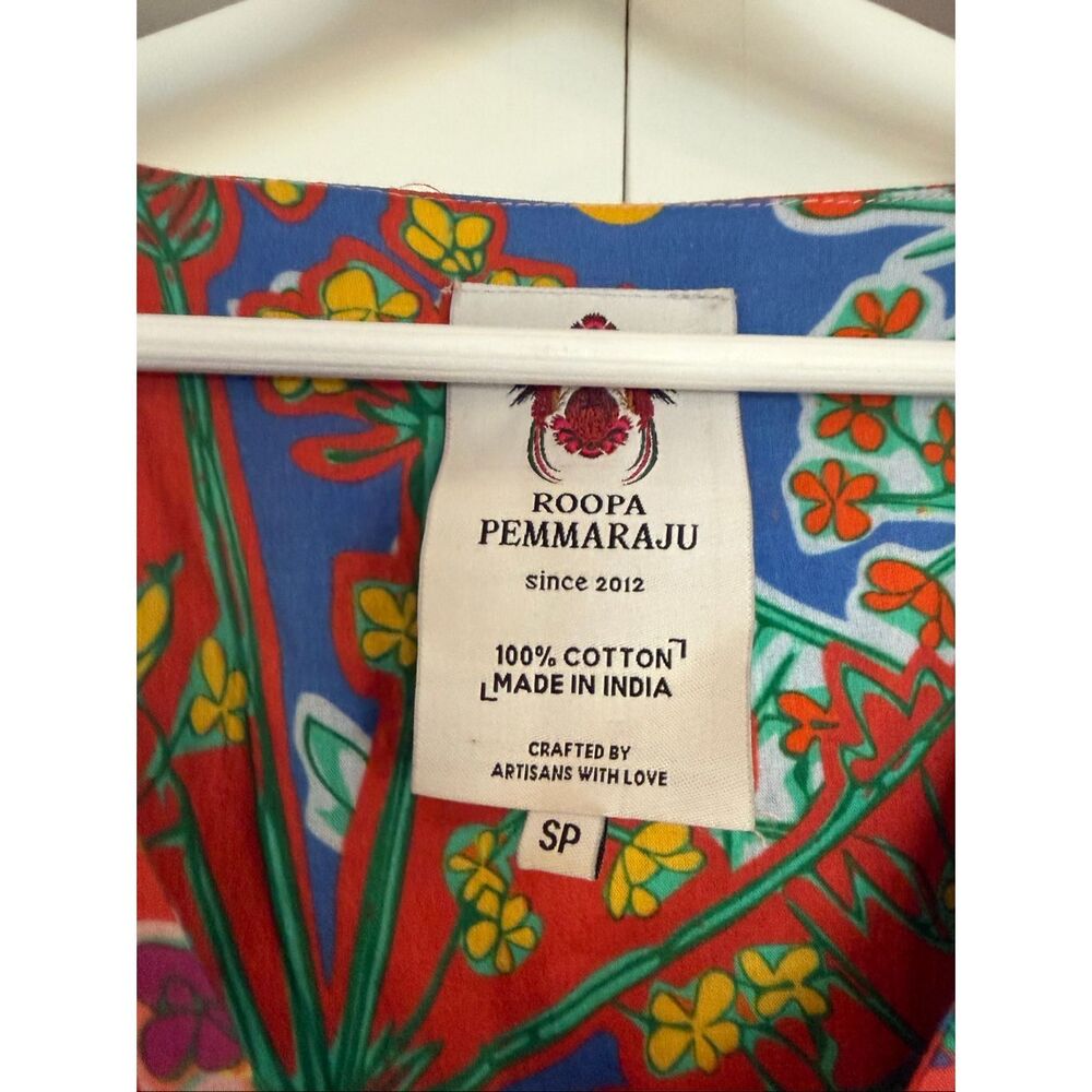Anthropologie Roopa Pemmaraju Amandine cotton colorful double lined dress size s - Picture 5 of 10